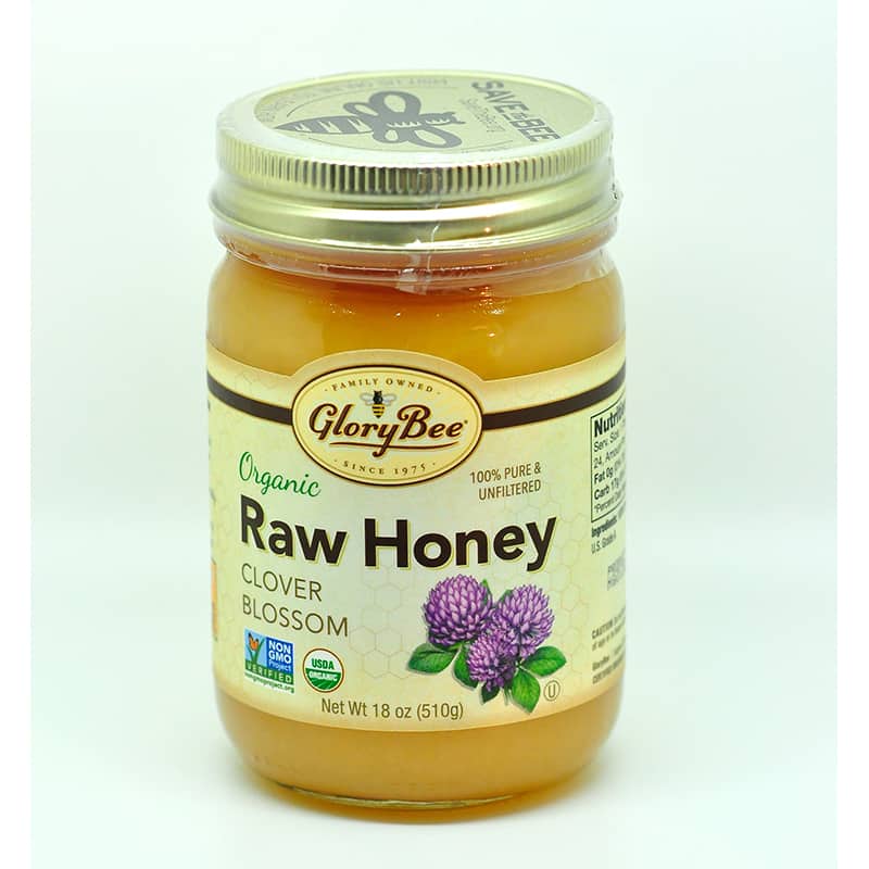 Glory Bee Organic Raw Clover Blossom Honey 510g Spicebox Organics