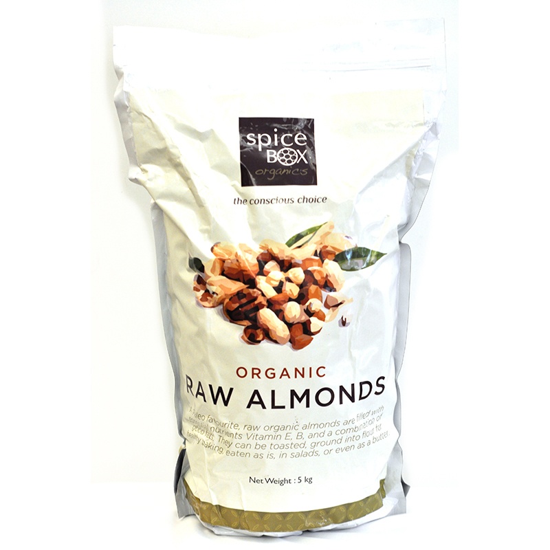 SpiceBox Organics Organic Raw Almonds 5kg Spicebox Organics