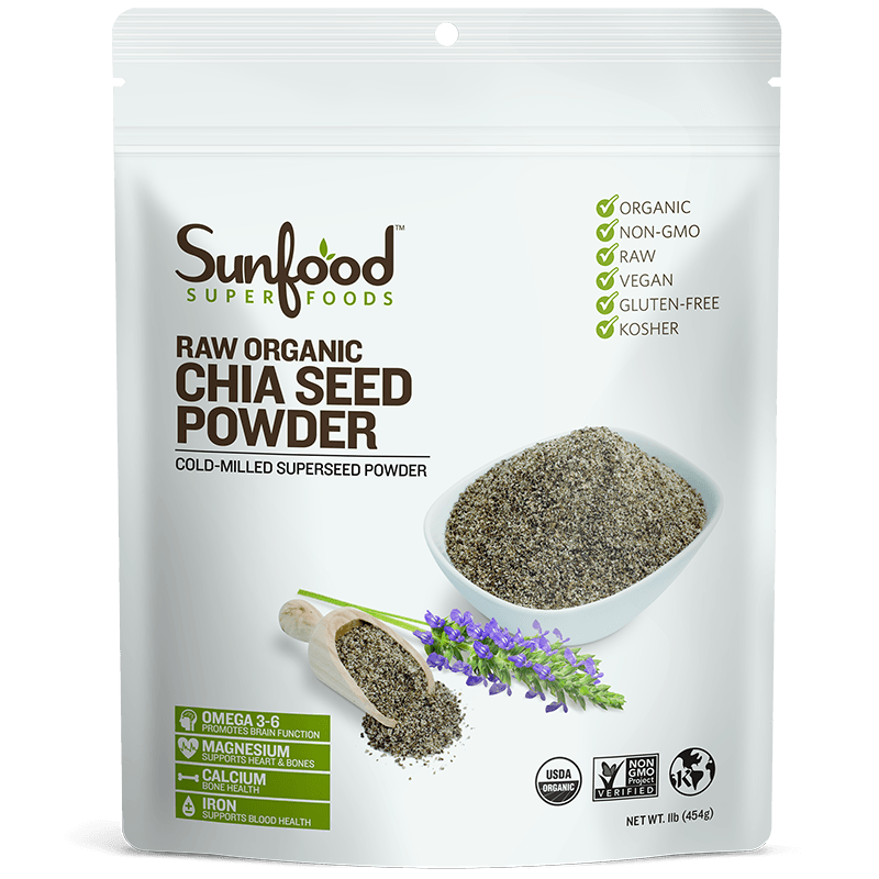 Sunfood Raw Organic Chia Seeds Powder 453.5g Spicebox Organics
