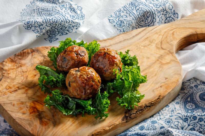 Tempeh protein balls Soybased protein tempeh meat alternative