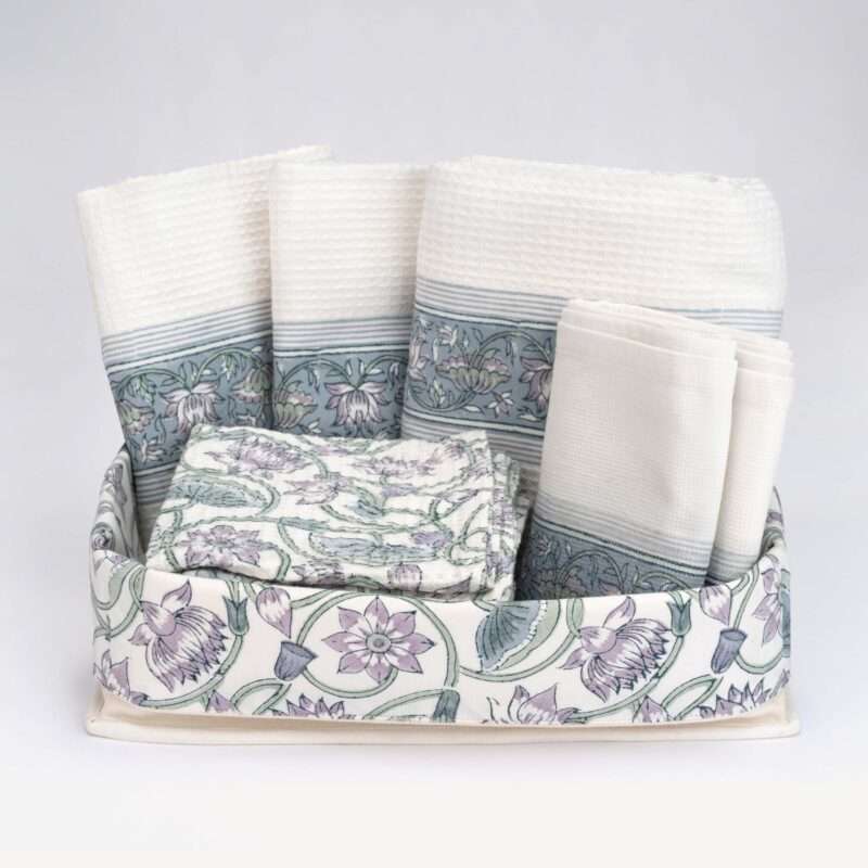 Bathroom Towel Set Nilufer Print Spicebox Organics