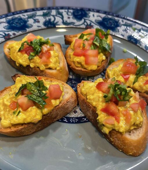 Tofu Scramble Crostini (Set of 20) (V) Spicebox Organics